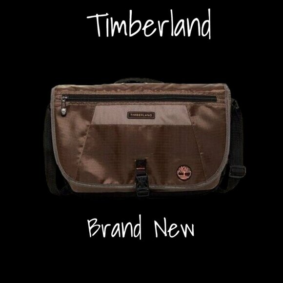 Timberland Luggage Messenger Bag Twin Mountain Brown 16 Inch New With Tag - Picture 1 of 3
